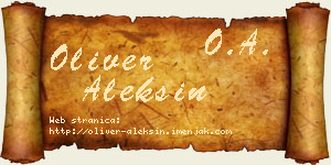 Oliver Aleksin vizit kartica